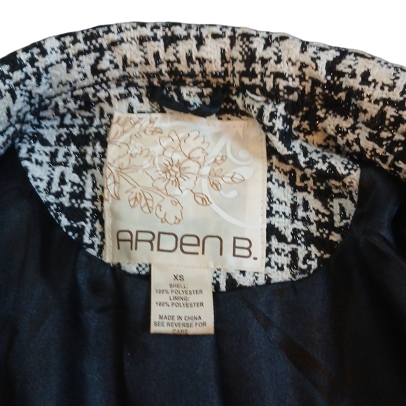 Arden B Vintage Houndstooth Black and White Coat Size XS - Picture 9 of 12